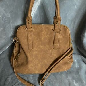 Nine West Suede Cognac Satchel